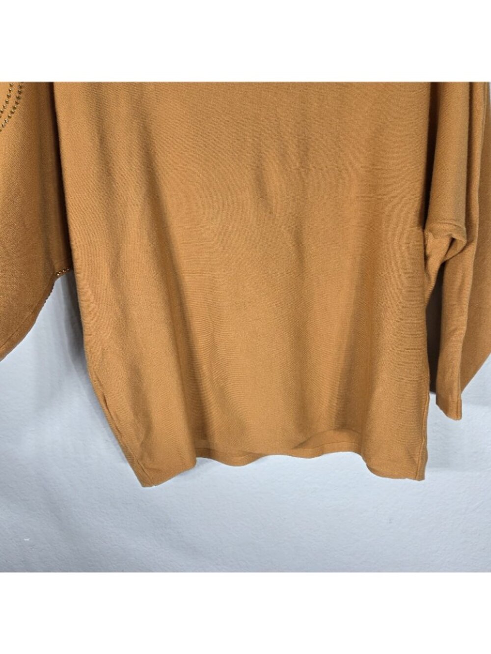 Liv Milano Mustard Yellow Embellished Pullover Dolman Sleeve Sweater Size L - Picture 12 of 16